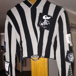 Dollskill Corpse Bride Cropped Distressed Hoodie